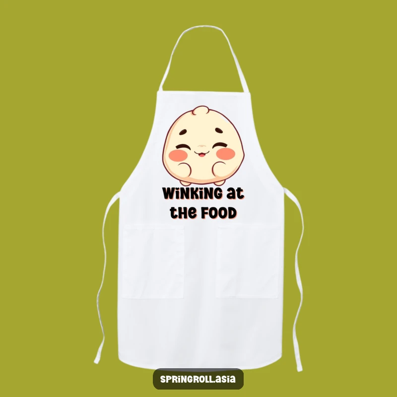 Funny Dumpling Wink Apron - Playful Kitchen Wear