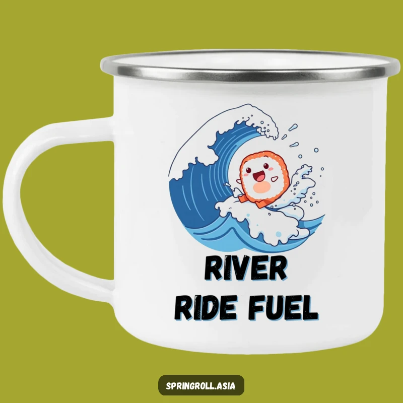 Funny Sushi Surfer Camping Mug: Fuel Your Adventures with Flavor