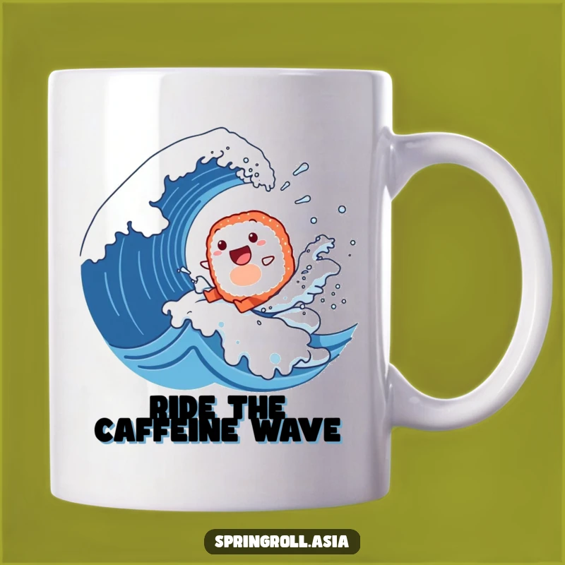 Funny Sushi Surfer Mug: Ride the Wave of Delicious Humor