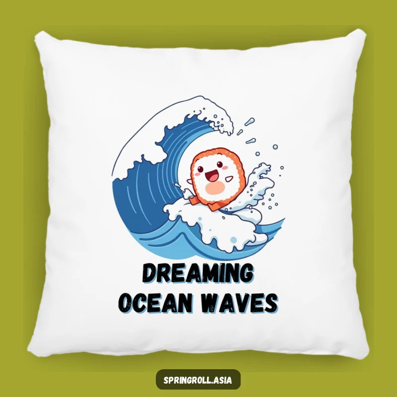 Funny Sushi Surfer Pillow: Cuddle Up with Ocean Adventure