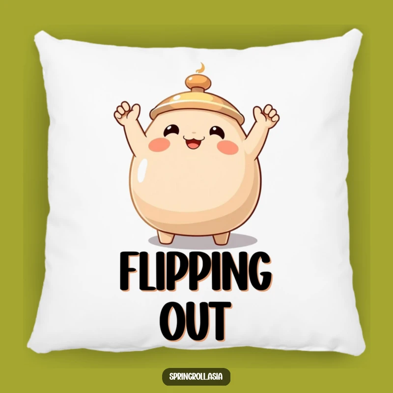 Funny Wok Wave Pillow: Soft Cartoon Cushion for Cozy, Cheerful Kitchen Ambiance
