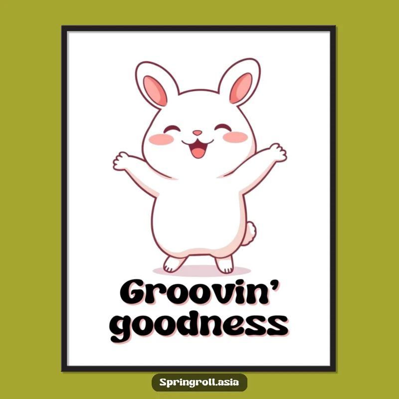 Funny Bao Bun Dance Digital Art: Printable Cartoon Decor for Instant Cheerful Wall Art