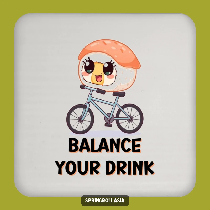 Funny Sushi Bicycle Coaster - Protect Surfaces with Whimsy