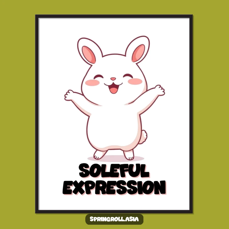 Funny Bao Bun Dance Poster: Vibrant Cartoon Art Print for Cheerful Kitchen and Foodie Decor