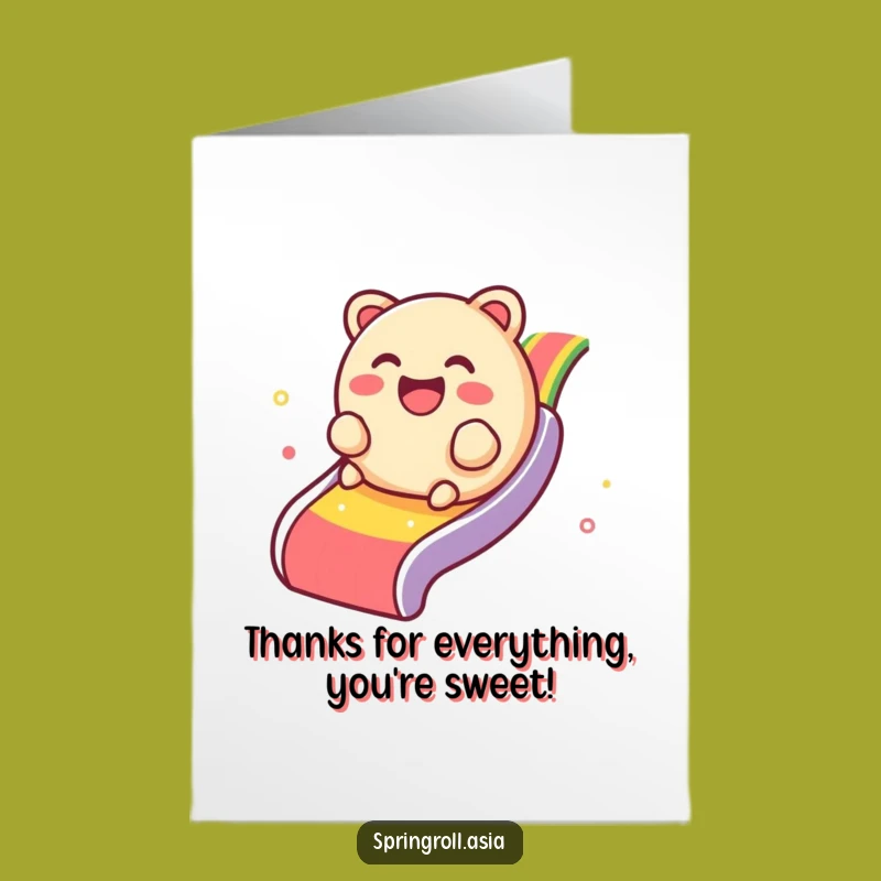 Free Printable Thank You Card: Dim Sum's Rainbow Roll Says Thanks Brightly