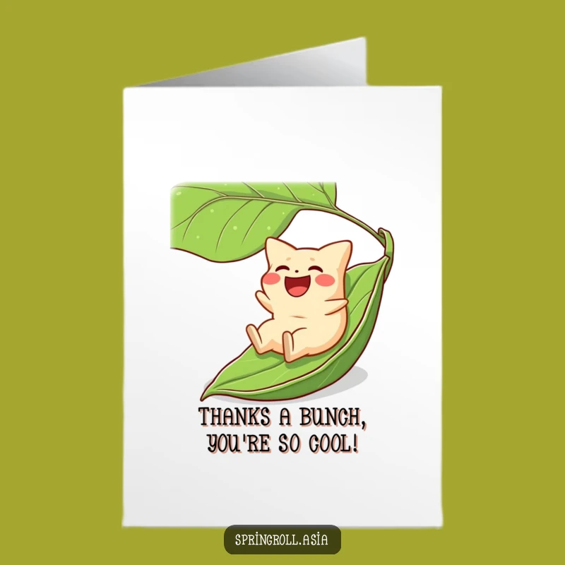 Free Printable Thank You Card: Gyoza's Leaf Slide Says Thanks with a Smile
