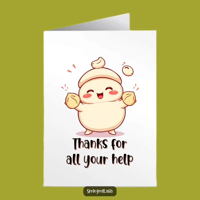 Free Printable Thank You Card: Bao Dumpling Juggling Thanks - Funny Downloadable