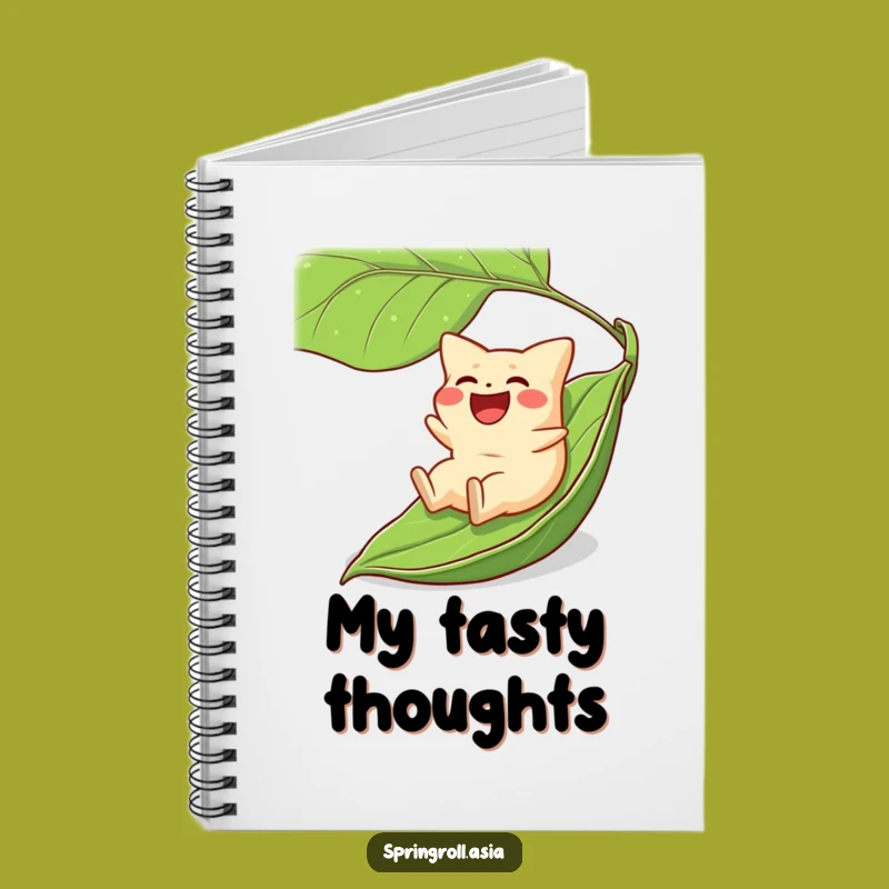 Funny Gyoza Leaf Slide Notebook - Hilarious Dumpling Journal