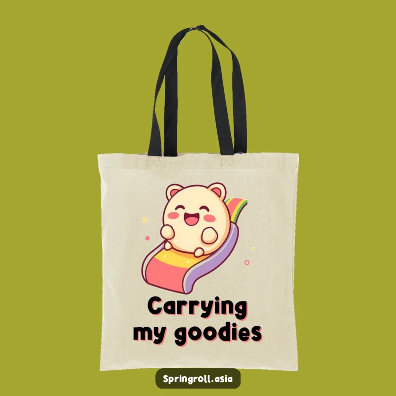 Funny Dim Sum Rainbow Tote Bag - Giggly Dumpling Accessory