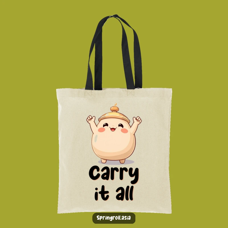 Funny Wok Wave Tote Bag: Durable Cartoon Bag for Enthusiastic Kitchen Adventures